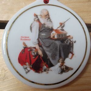 Norman Rockwell Ornament Santa w/ Elves - Eckerd 1999
